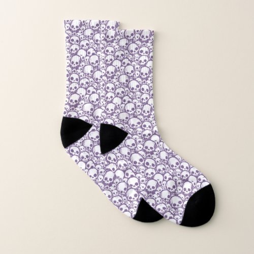 Purple Skull Pattern Socks