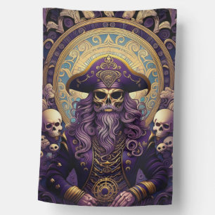 Purple Skull Pirate House Flag