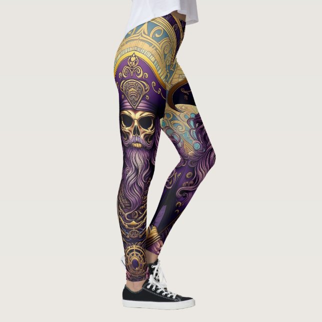 Purple Skull Pirate Leggings (Right)