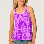 Purple Skull Scene Kid Sketches Tank Top