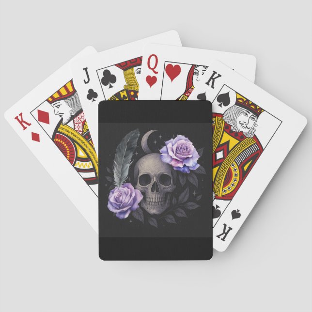PURPLE SKULL T-Shirt Poker Cards (Back)