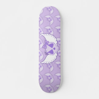 Purple Skull With Wings Skateboard