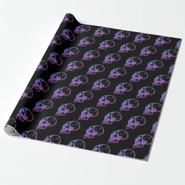 Purple Skull Wrapping Paper | Zazzle