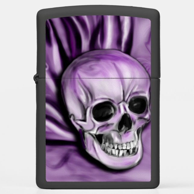 purple skull zippo lighter (Front)