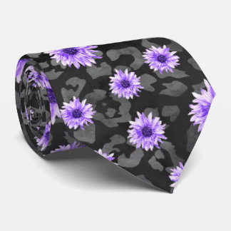 Purple Skulls and Sunflower Series Design 11 Neck Tie