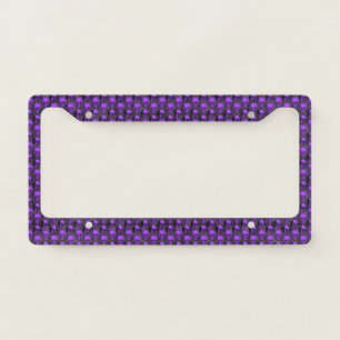 Purple Skulls and Sunflower Series Design 1  License Plate Frame