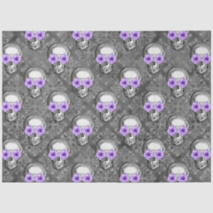 Purple Skulls and Sunflower Series Design 3  Tissue Paper