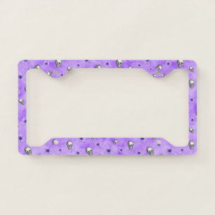 Purple Skulls and Sunflower Series Design 4  License Plate Frame