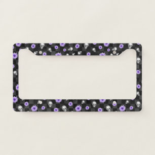 Purple Skulls and Sunflower Series Design 9  License Plate Frame