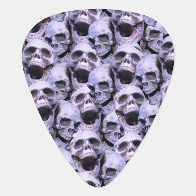 Purple Skulls Guitar Pick (Front)