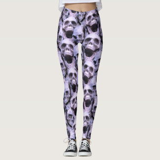 Purple Skulls Leggings