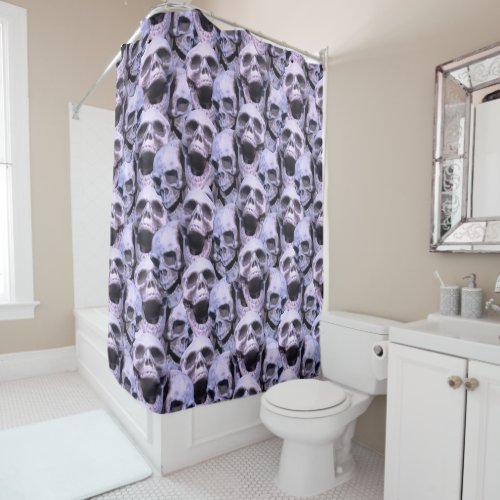 Purple Skulls Shower Curtain