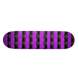 Purple Skulls & Stripes Skateboard Deck