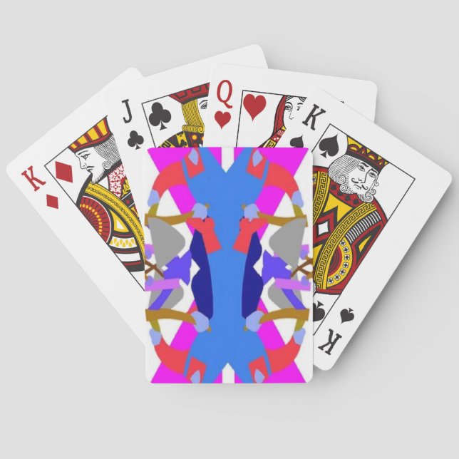 Purple, sky blue Afrocentric design Poker Cards (Back)