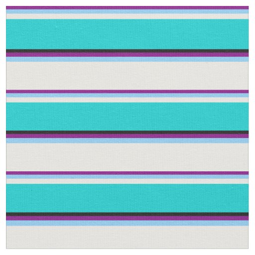 Purple, Sky Blue, Mint Cream, Turquoise & Black Fabric