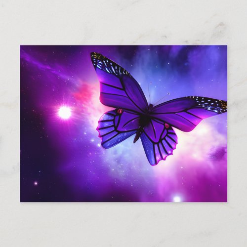 Purple Sky Butterfly Postcard