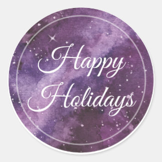 Purple Sky Holiday Envelope Seal / Sticker