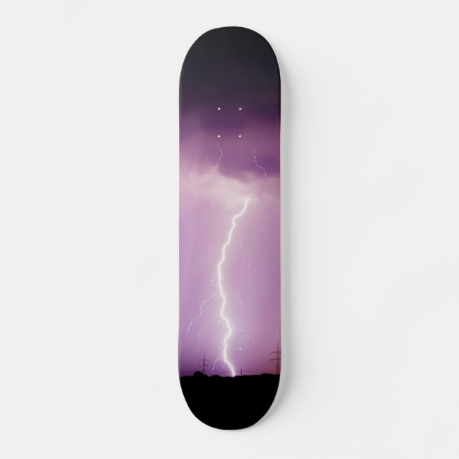 Purple Sky Lightning Storm Skateboard (Front)