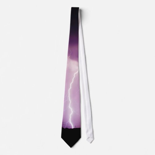 Purple Sky Lightning Storm Tie