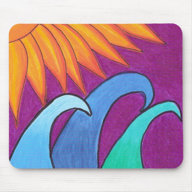 Purple Sky Over Waves -Mousepad Mouse Pad (Front)