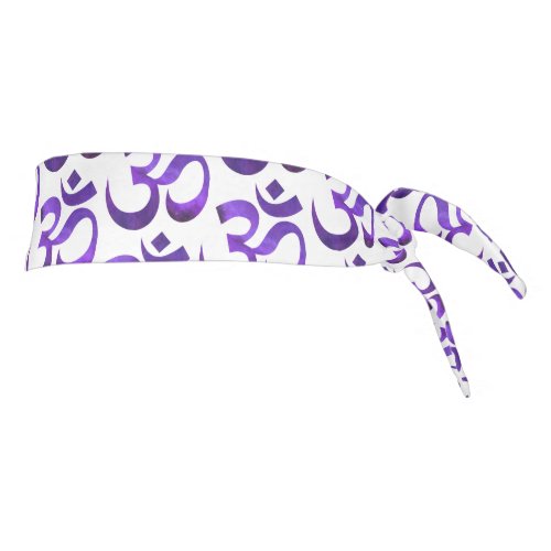Purple Sky Pattern Om Symbol Hair Tie Headband 