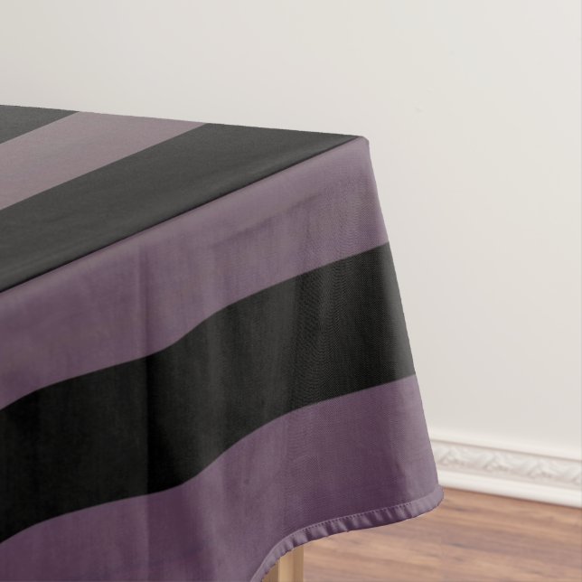 Purple/slight green Black stripe table cloth (In Situ)