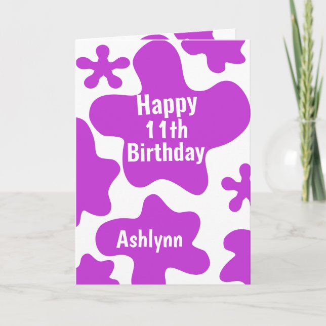 Purple Slime 11th Birthday Card (Front)
