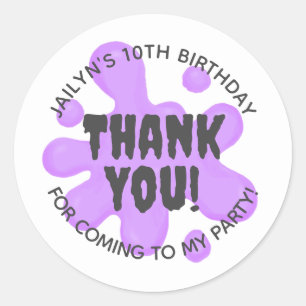 Purple Slime Party Favor Sticker