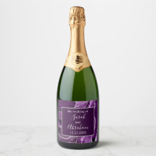 Purple Sliver Agate Wedding Sparkling Wine Wine Bo Sparkling Wine Label