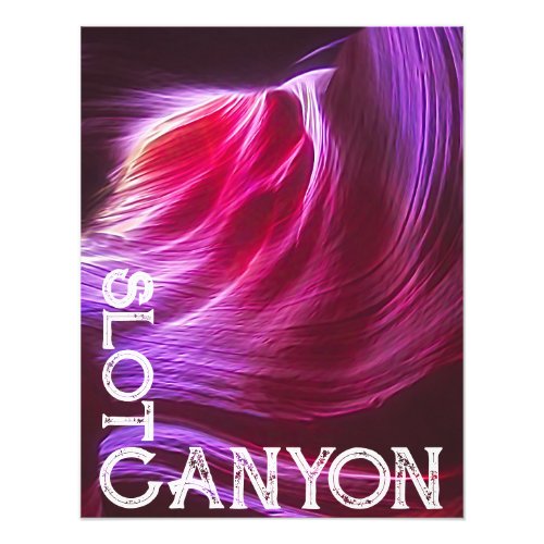 Purple Slot Canyon White Text or Your Photo  Text