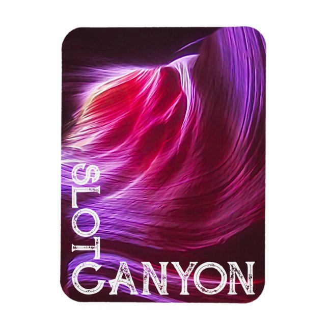 Purple Slot Canyon White Text or Your Photo & Text Magnet (Vertical)