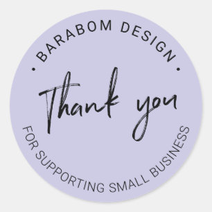 Purple Small Business Thank you package sticker