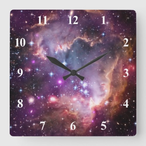 Purple Small Magellanic Cloud Celestial Photo Square Wall Clock