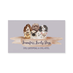 Purple Small Puppy Dog Grooming Business Card