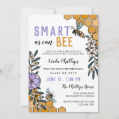 Purple Smart As Can Bee Preschool Graduation Invitation (Front)