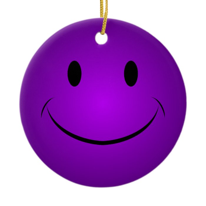 Purple Smiley Face Ornament