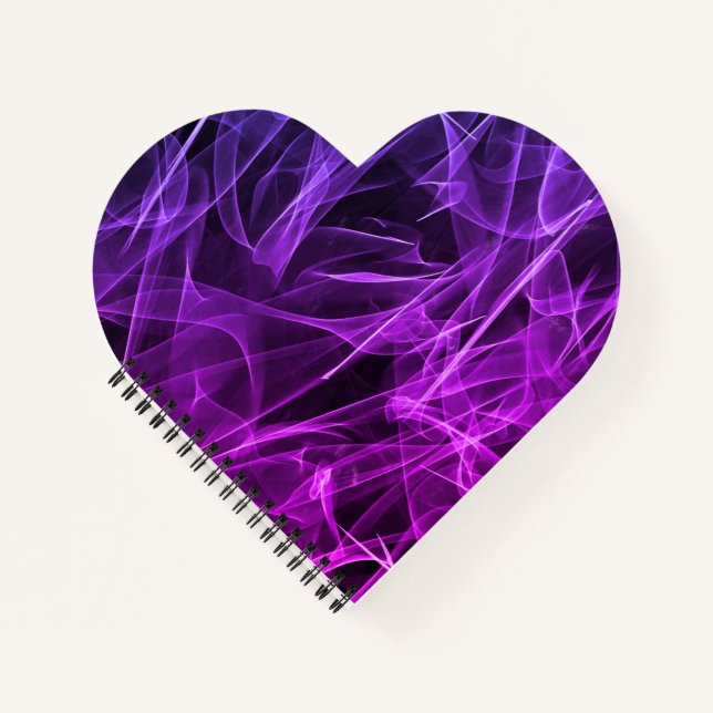 Purple Smoke Heart Spiral Notebook (Front)