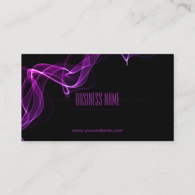 purple smoke on black business card (Front)