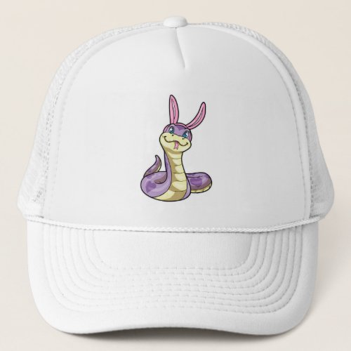 Purple Snake as Rabbit with Heart Trucker Hat