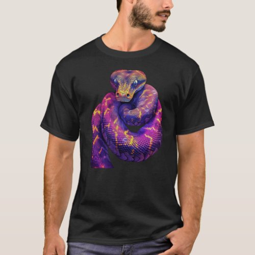 Purple Snake Ball Python Coiled Blue Eyes Gift T_Shirt