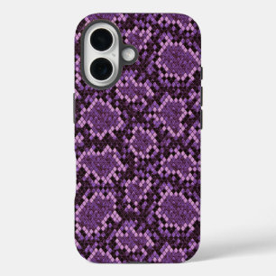 Purple Snake Print iPhone 16 Case