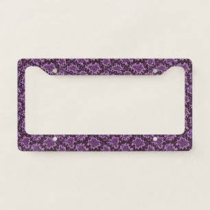 Purple Snake Print License Plate Frame