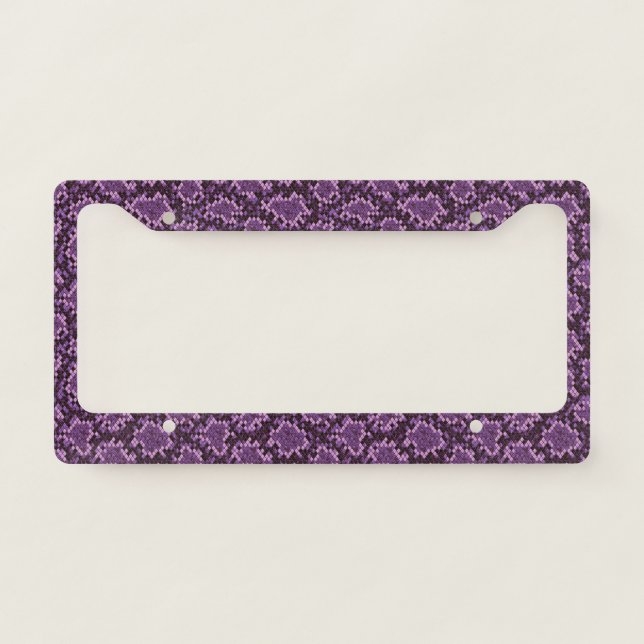 Purple Snake Print License Plate Frame (Front)