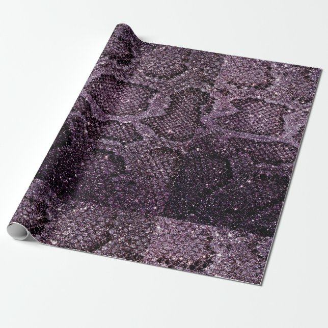 Purple snake scale pattern wrapping paper (Unrolled)