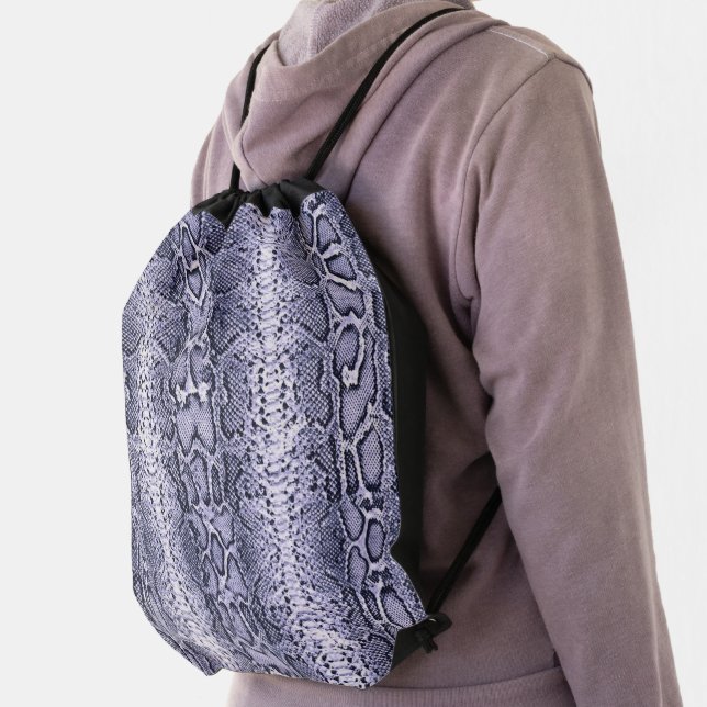  Purple Snake Skin Animal Print Drawstring Bag (Insitu)