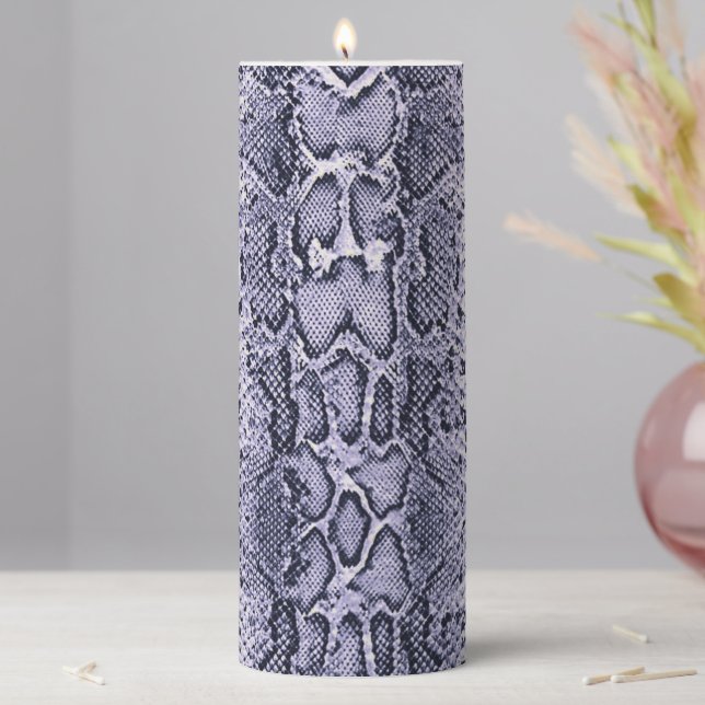  Purple Snake Skin Animal Print Pillar Candle (In Situ)