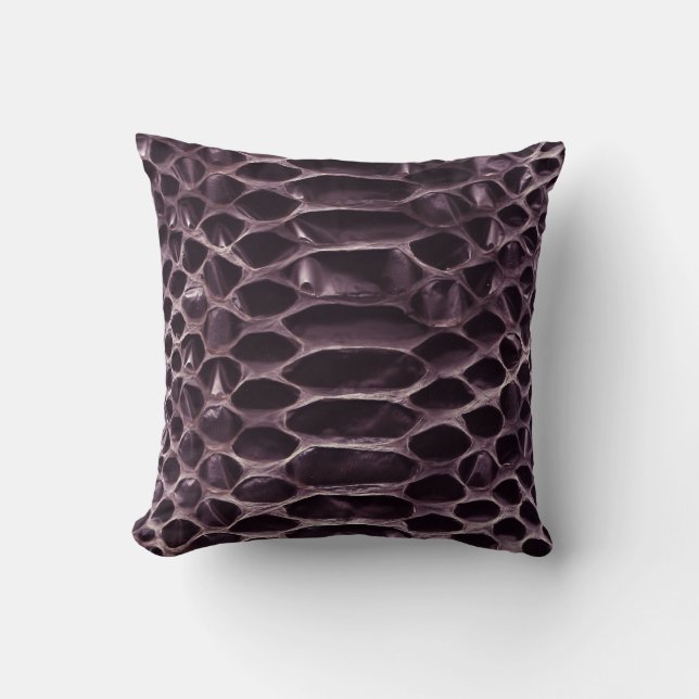 Purple Snake Skin Throw Pillow (Front)