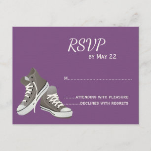 Purple Sneakers RSVP Card