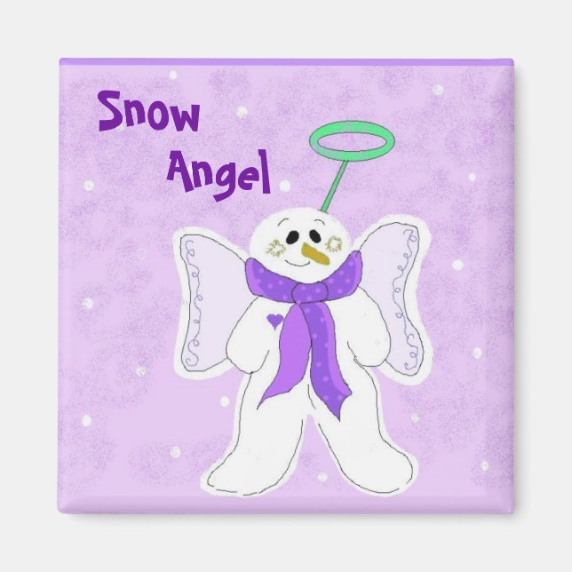Purple Snow Angel Magnet (Front)