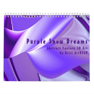 Purple Snow Dreams , Abstract Fantasy 3D Art Calendar